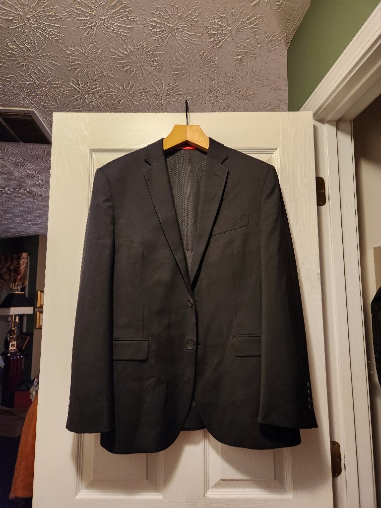 Kenneth Cole Men's Black 71%Wool 25%Polyester Sport Coat Blazer Jacket Size: 42r